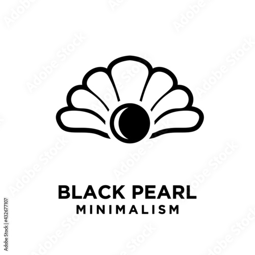 simple black pearl minimalism vector icon logo line illustration design isolated background