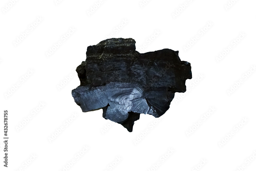 Lignite coal isolated on white background. 