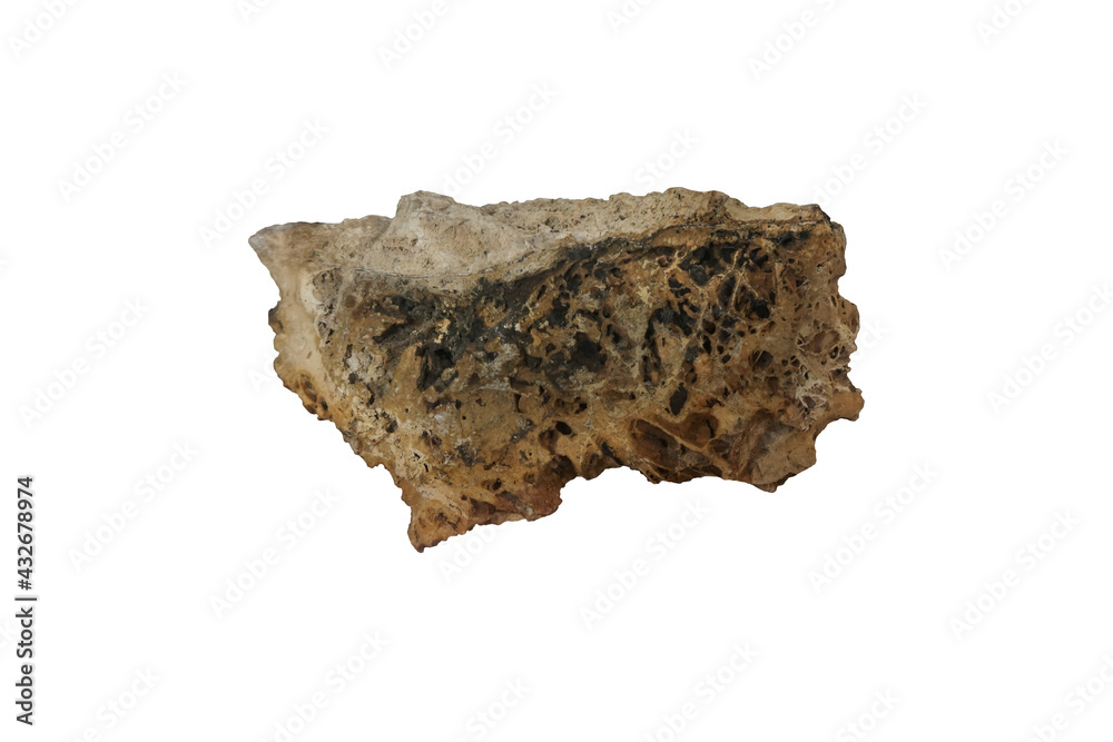 Obraz premium phosphate mineral rock isolated on white background.