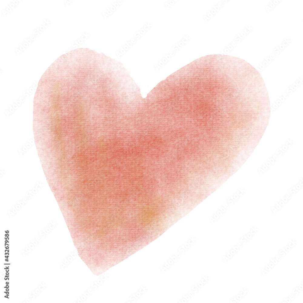 Simple watercolor isolated icon on white background. Cute red heart for decoration, design element. Simple watercolor isolated icon on white background. Cute red heart for decoration, design element.