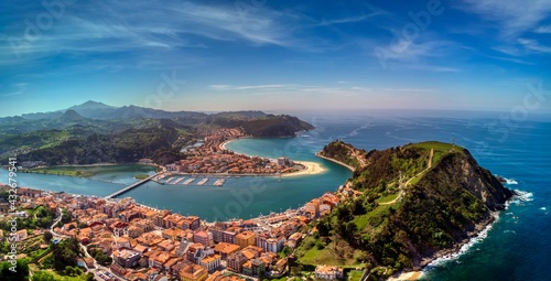 Panoramic view of the city of Ribadesella.Asturias, Spain. photo