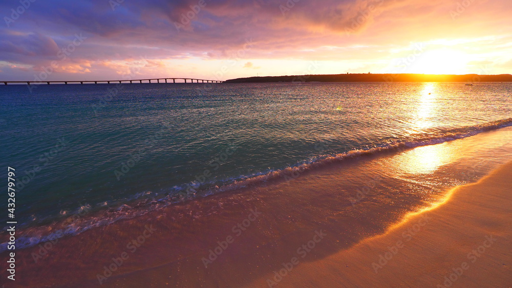 sunset on the beach