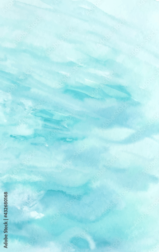 Ocean water texture, abstract hand painted watercolor background