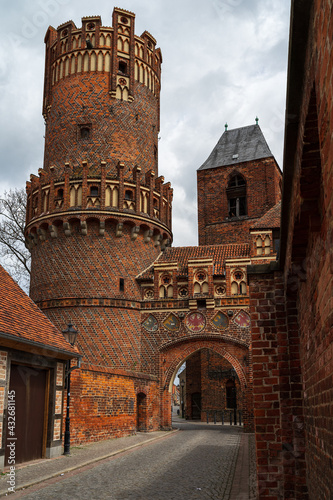 New city gate (Neustaedter Tor). The historic town of Tangermuende. Saxony-Anhalt state. Germany.