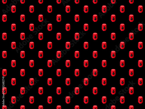 Pixel oil barrel background - seamless pattern