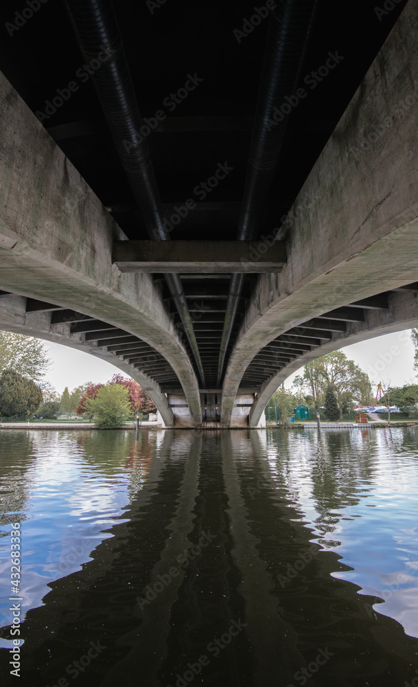 Bottom view structure under bridge Bottom view structure under bridge