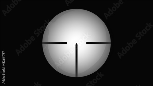 Misted sniper viewfinder crosshair. Shooter aiming scope overlay for post production.
