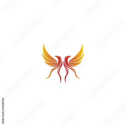 Eagle logo with fire icon Phoenix logo template Fire-bird Eagle logo
