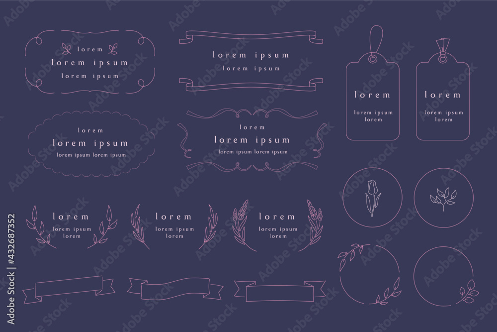 ボタニカルな飾り枠とあしらい Stock Vector Adobe Stock ボタニカルな飾り枠とあしらい Stock Vector Adobe Stock