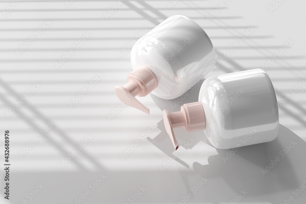 Fototapeta premium Isolated Cosmetic Pump Bottle Mockup 3D Rendering