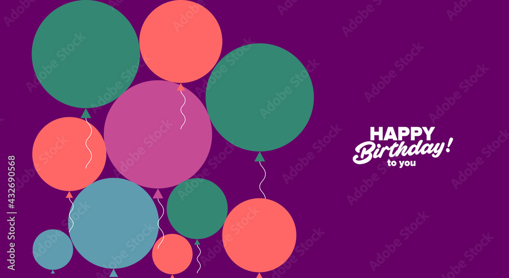 Birthday. Simple, fun, vector illustrations. A pattern of festive balloons