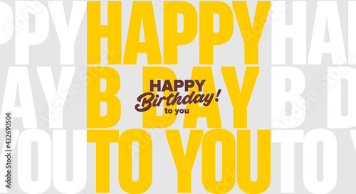 Birthday. Simple, fun, vector illustrations.Pattern from the inscription Happy Birthday!