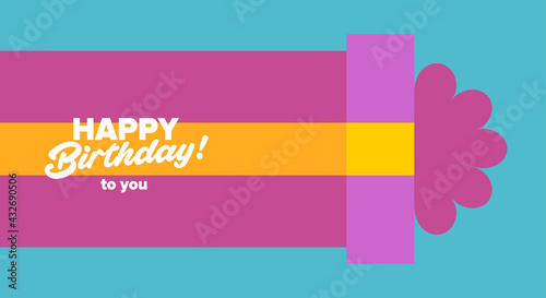 Gift box. Birthday. Simple, fun, vector illustrations.