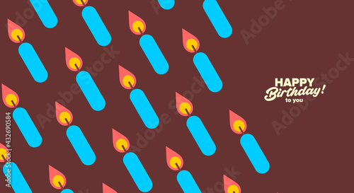 Birthday. Simple, fun, vector illustrations. A pattern of birthday candles.