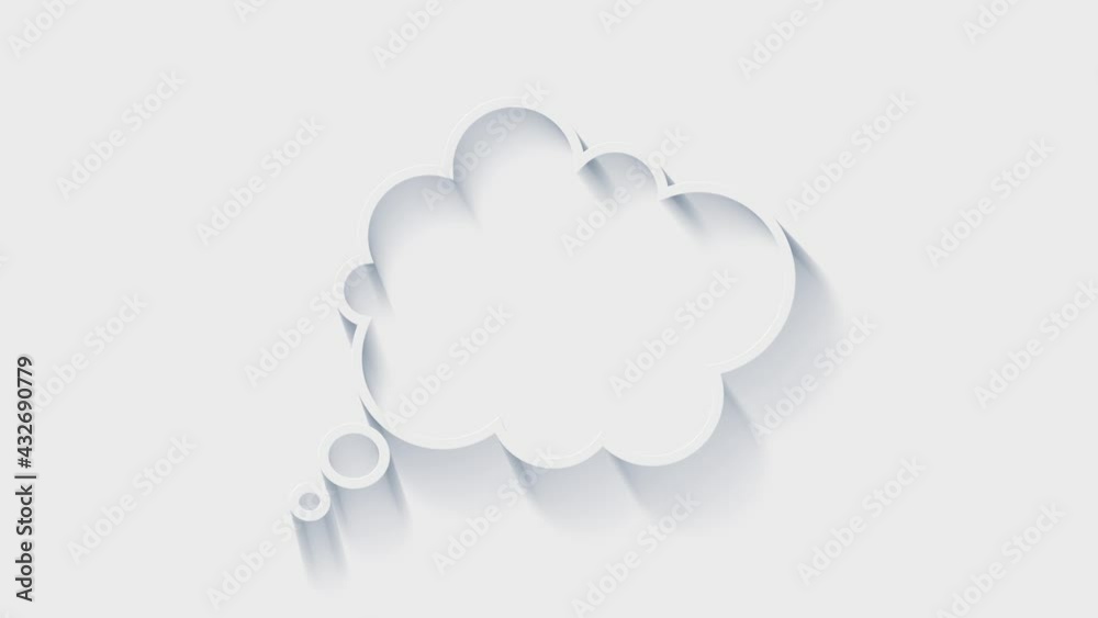 An Animation of a Blank empty speech bubbles on white background