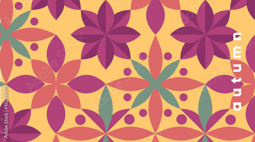 Geometric abstraction. Autumn. Vector illustration. Background pattern for a poster, banner, or flyer.
