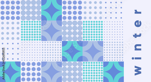 Geometric abstraction. Winter. Vector illustration. Background pattern for a poster, banner, or flyer.