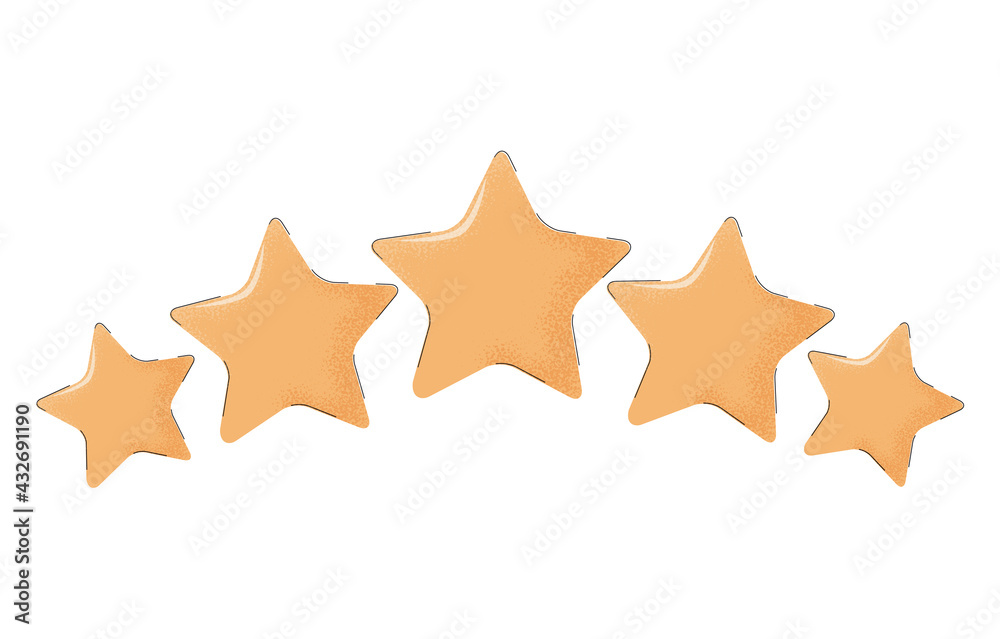 Wunschmotiv: Five stars customer product rating. Flat icon for apps and websites. Quality rating bri