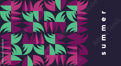 Geometric abstraction. Summer. Vector illustration. Background pattern for a poster, banner, or flyer.