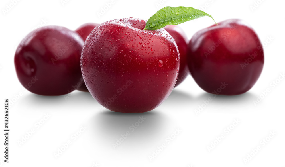 Fresh ripe plum fruit, healthy diet and vitamins
