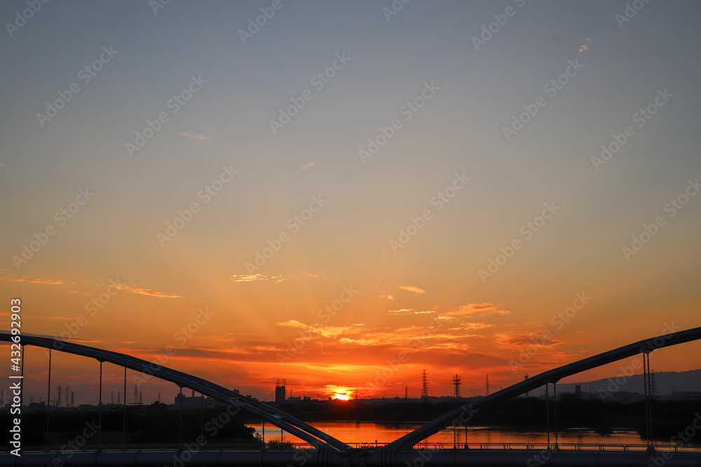 枚方大橋から見た夕暮れ