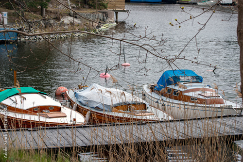Canvas Print boats, nacka, sverige, sweden, stockholm