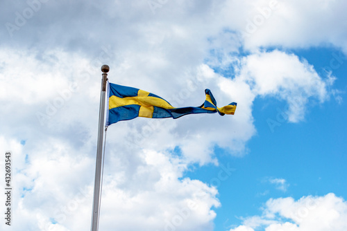 Photography waving flag, nacka, sverige, sweden, stockholm