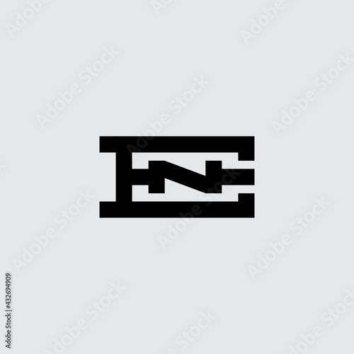 EN - Vector design element or icon. Logo with letters E and N . Initials, monogram or logotype.