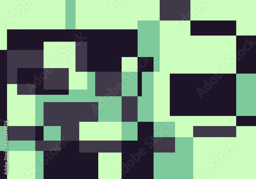 Fondo abstracto de rectángulos verdes y negro.
