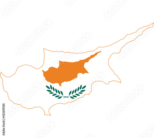 Map Flag of Cyprus isolated on white background. Vector illustration eps 10