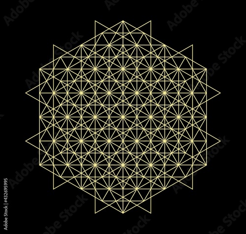 Sacred Geometry - Tetrahedron - Vector Illustration photo