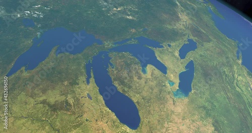 Great lakes in America in planet Earth photo