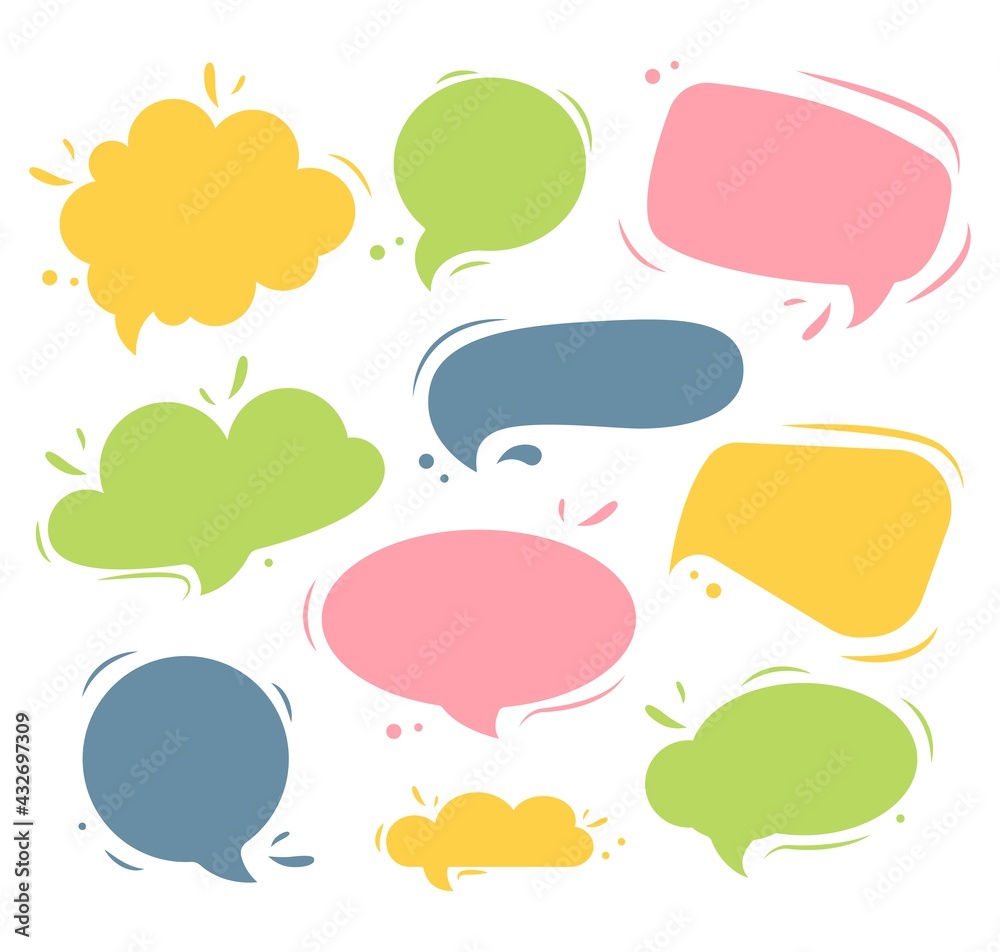 Colorful set of speech bubbles Colorful set of speech bubbles