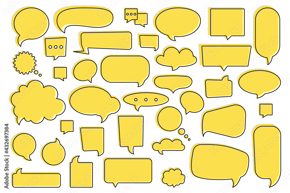 Obraz premium Set of yellow speech bubbles