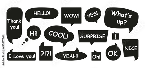 Set of speech bubbles with phrases 2