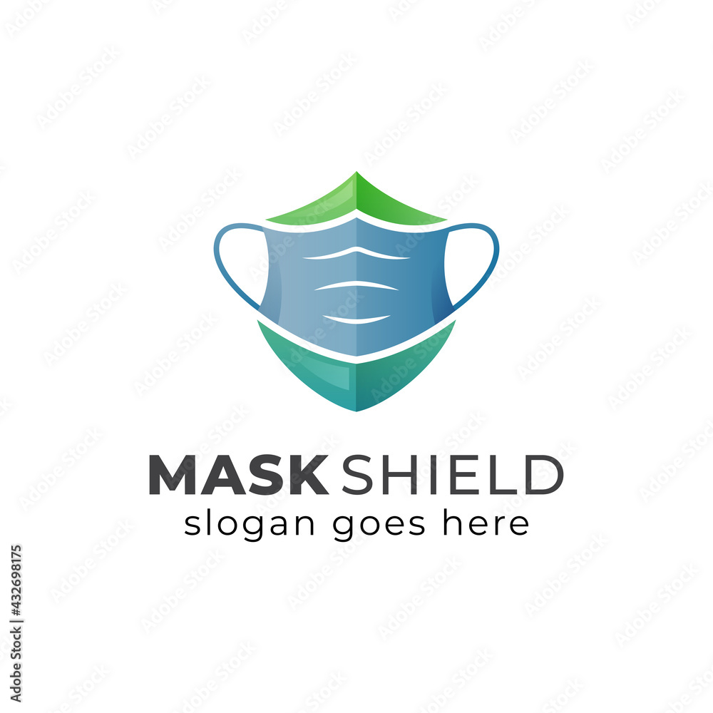 face mask and shield concept logo symbol icon design face mask and shield concept logo symbol icon design