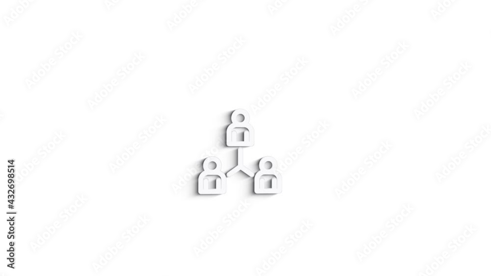 Social media 3D shadow icon design isolated on white background. Outline web icon. Motion graphics.
