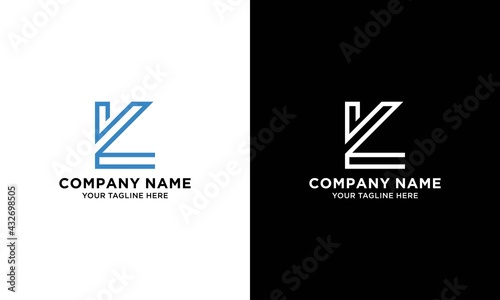 abstract letter kl symbol logo vector photo