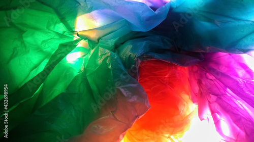 unique abstract texture of colorful plastic bags © Jack