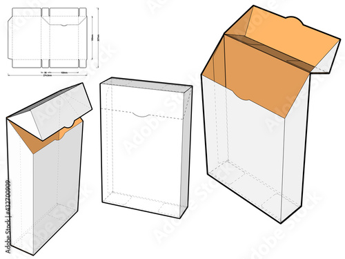 Tea Folding Box (Internal measurement 10 x 3 x 15cm) and Die-cut Pattern. The .eps file is full scale and fully functional. Prepared for real cardboard production.
