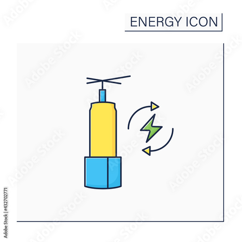 Energy storage color icon. Long-duration energy warehouse. Manage power. Electricity concept. Isolated vector illustration