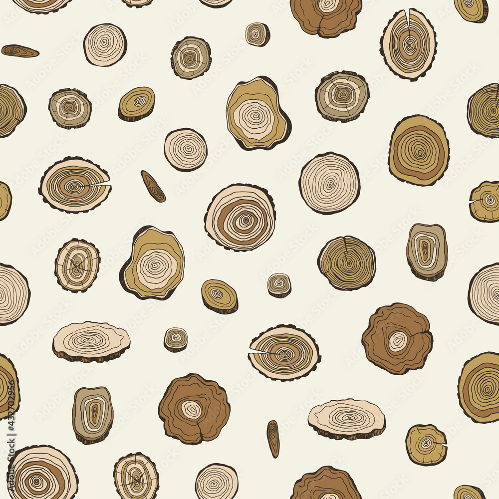 Tree rings seamless vector pattern Tree rings seamless vector pattern