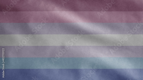 Gender binary flag waving in the wind. Binarism community banner blowing. photo