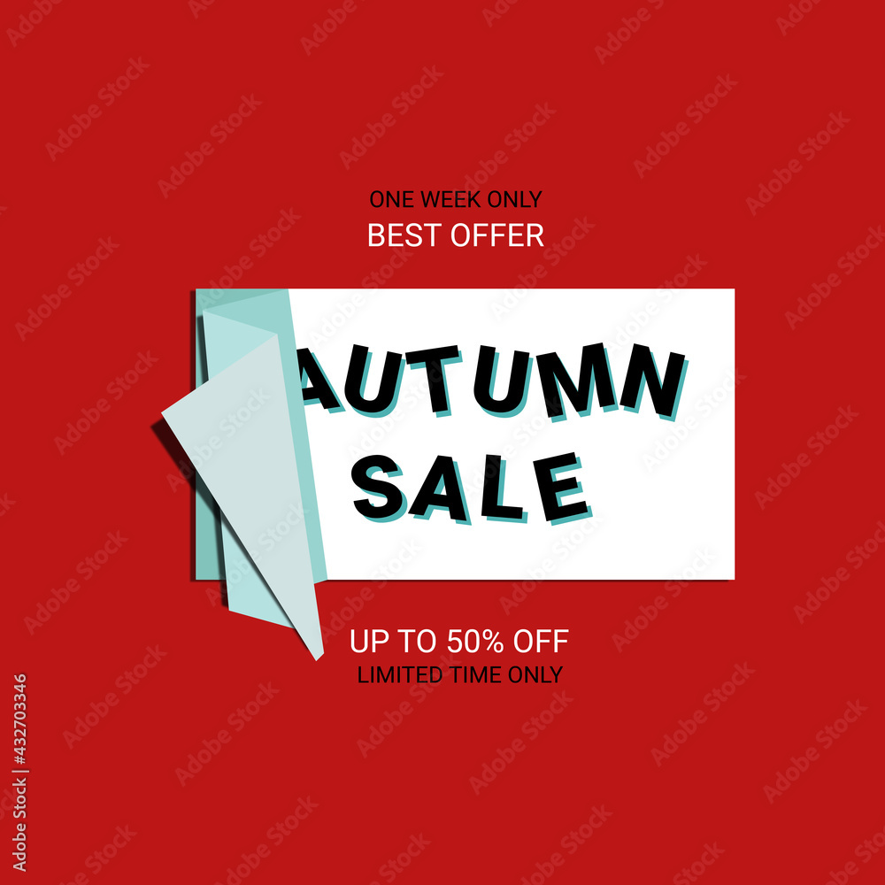 Autumn Sale banner. Sale offer price sign. Brush vector banner. Discount text. Vector Autumn Sale banner. Sale offer price sign. Brush vector banner. Discount text. Vector