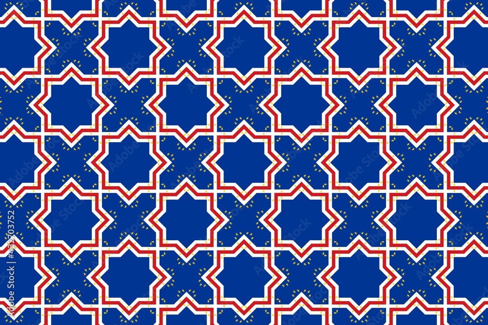 Simple geometric pattern in the colors of the national flag of Cape Verde Simple geometric pattern in the colors of the national flag of Cape Verde