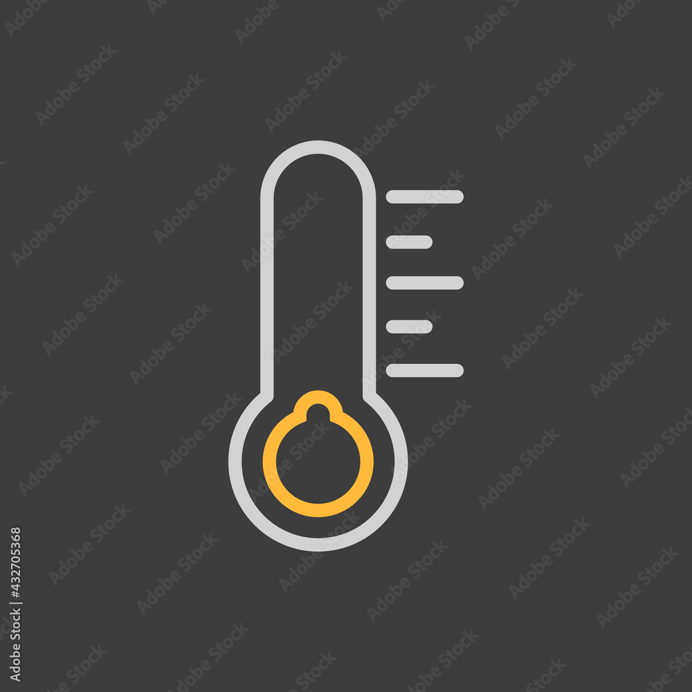 Thermometer cold vector icon on dark background Thermometer cold vector icon on dark background