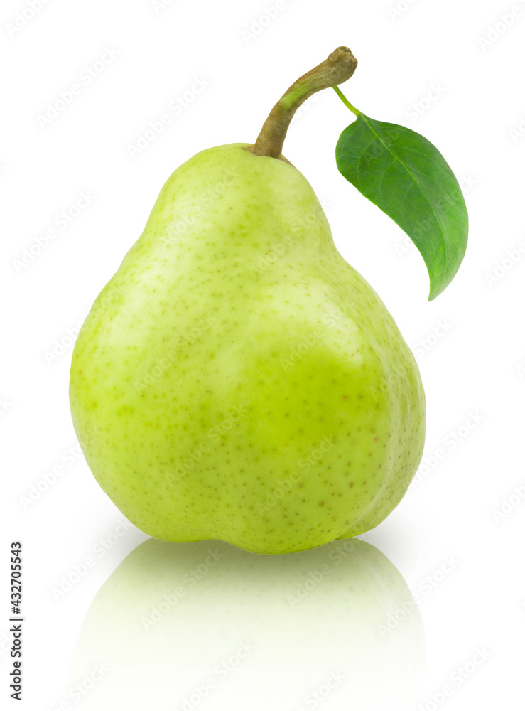 Ripe sweet green pear isolated on white background. Fresh fruit products. Ripe sweet green pear isolated on white background. Fresh fruit products.