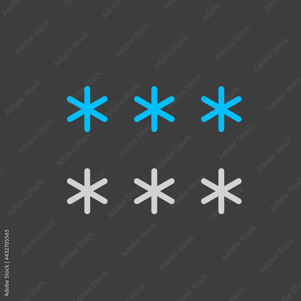 Snowflakes vector flat icon on dark background Snowflakes vector flat icon on dark background