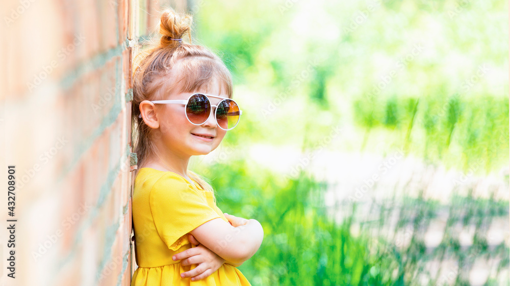 Happy girl in yellow summer dress Happy girl in yellow summer dress