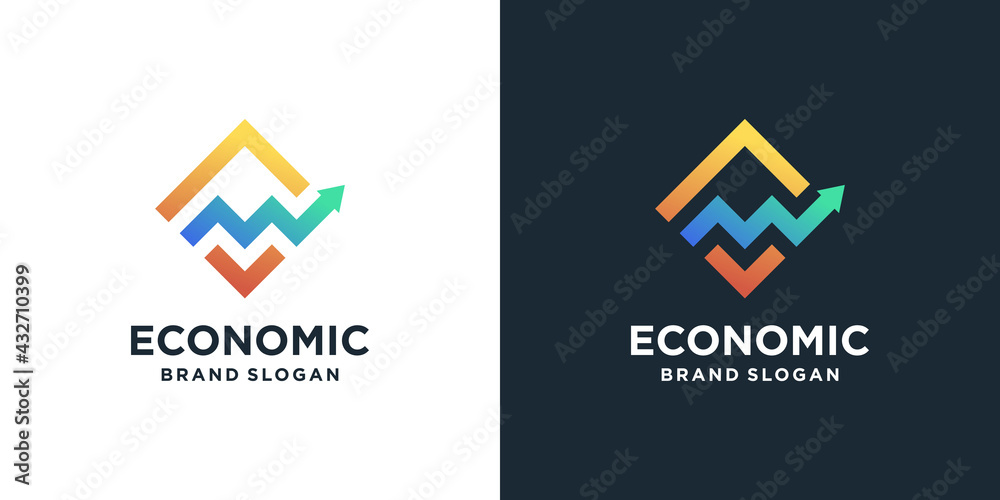 Fototapeta premium Abstract accounting logo template with creative gradient style Premium Vector